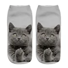 Новые забавные милые Мультяшные носки с 3D-принтом котенка унисекс короткие носки креативные красочные с несколькими лицами кошки счастливая фотография для женщин