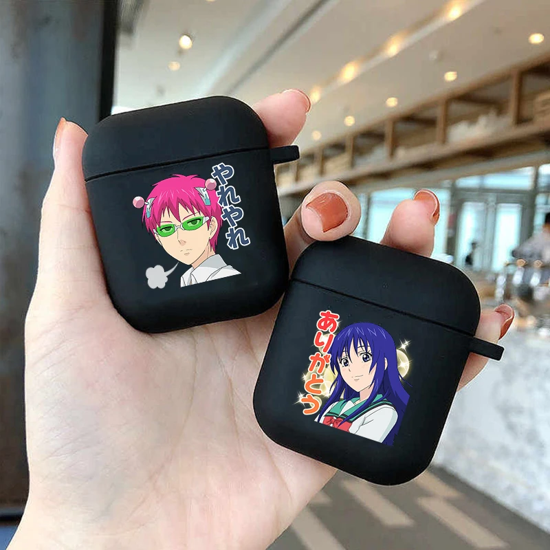 

Japanese anime the disastrous life of saiki k Earphone Case For AirPods Pro 1 2 3 Silicone Wireless Bluetooth Earphone Box Cover