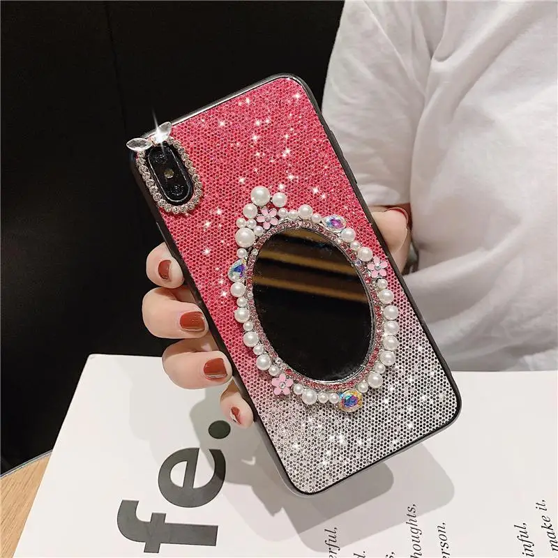 Модный перламутровый зеркальный женский чехол для телефона Iphone X 11 pro Xs Max Xr 10 8 7 6 6s Plus роскошный мягкий чехол - Цвет: mhy
