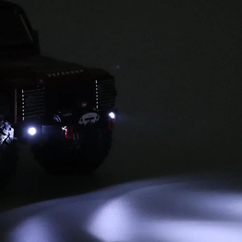 

RCtown Metal Anti-collision Front Bumper Winch Mount with LED Light for 1/10 RC Crawler Car Axial SCX10 Traxxas TRX4 D90