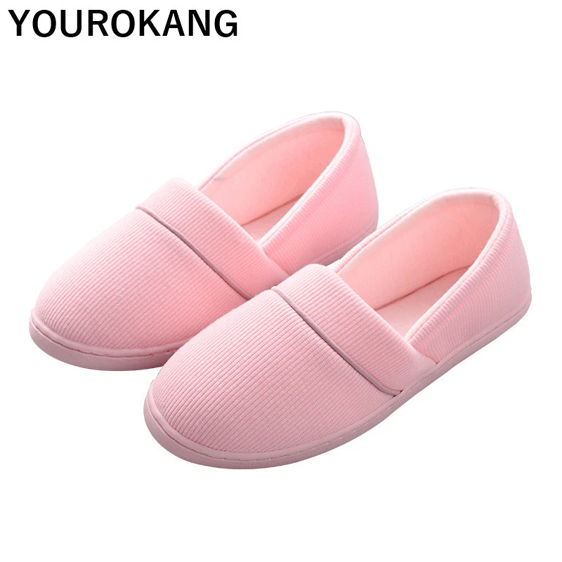 Women Shoes Autumn Winter Home Slippers Concise Indoor Warm Household Shoes Slip-on Non-slip Pregnant Ladies Footwear Loafers