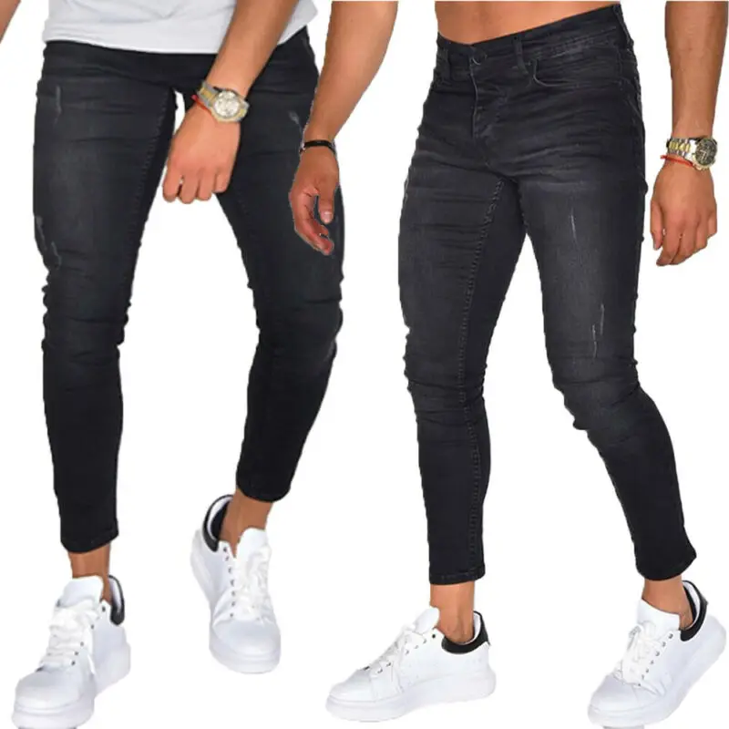 

Men's Skinny Stretchy Jeans Slim Fit Long Denim Pants Casual Jeggings Trousers