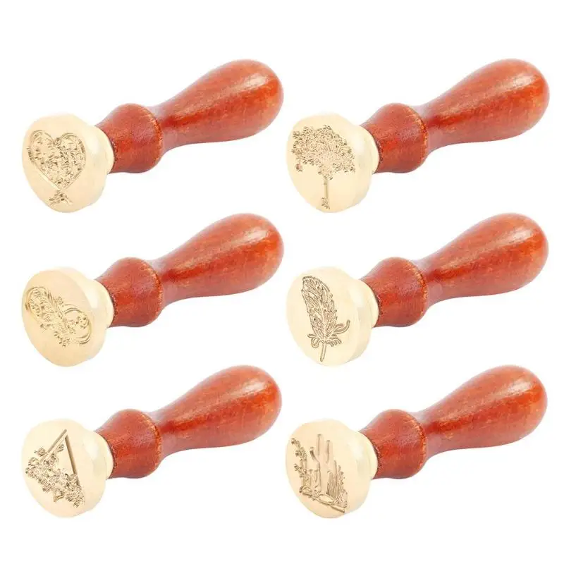 Ретро завод восковый узор печать штемпели с деревянной ручкой герметизирующий