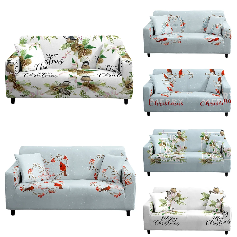 

Christmas Letter Decoration Sofa Cover Flower Animal Stretch Leisure Sofa Cover Blue And White Corner Blanket On The Sofa