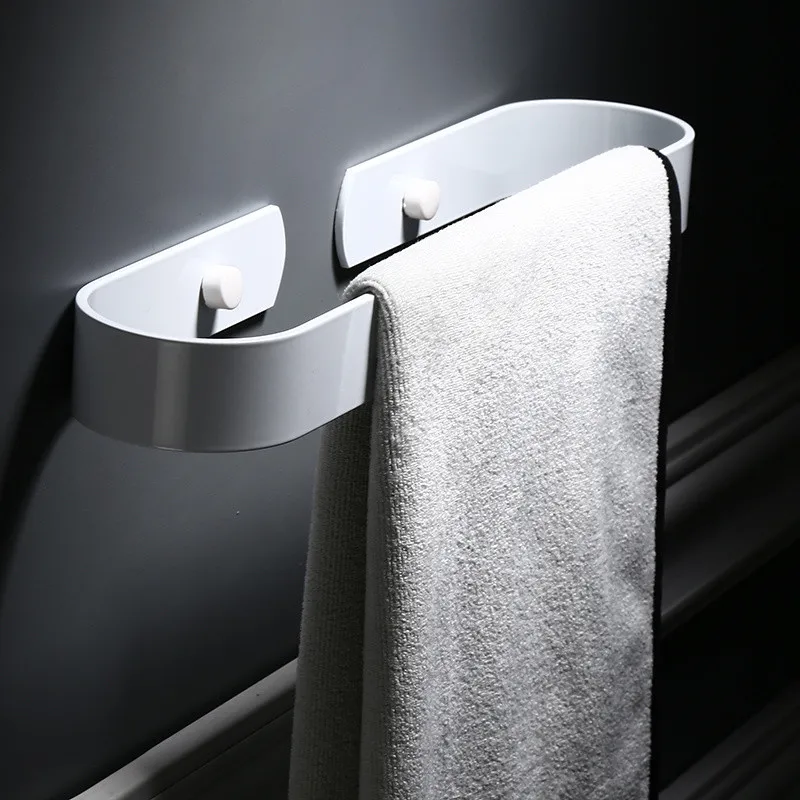 Алюминиевая черная вешалка для полотенец настенная в ванную комнату черный