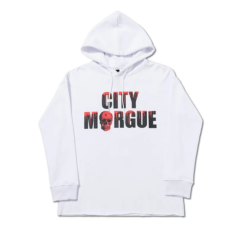

Sweatcoat VLONE Man Hoodies Cotton Sweatshirts Men Clothing Sweatshirt Woman Women's USA Brand Friends Bulldog CITY MORGUE