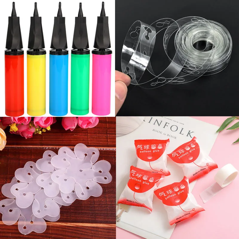 

Balloon Accessories Inflator Pump 5M Balloon Chain Glue Dot Wedding Birthday Party Decor Balloon Arch Clips Party Supplies