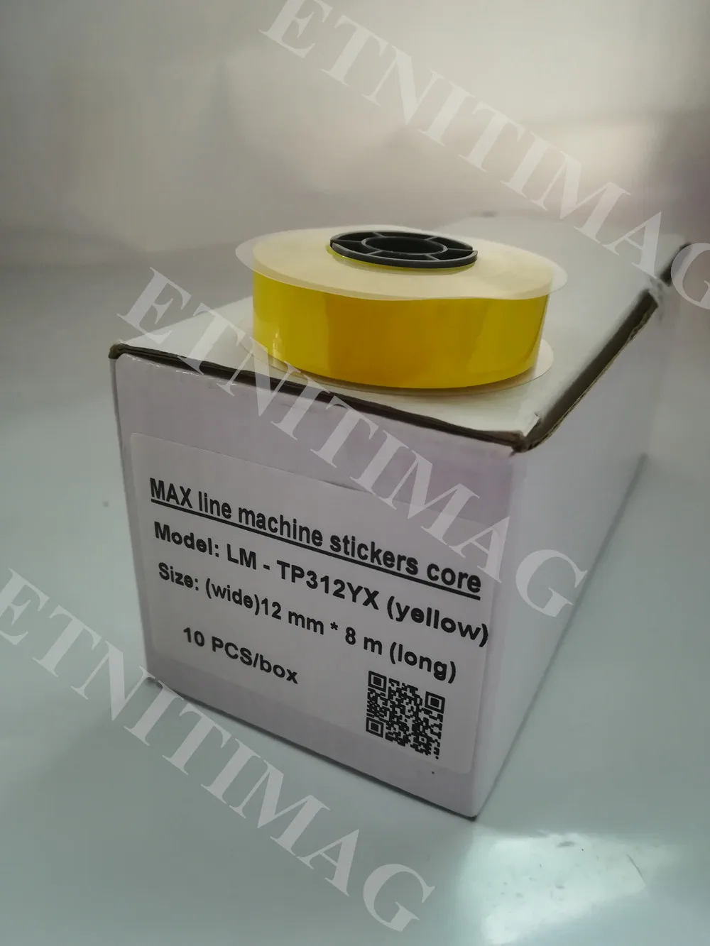 Ленты Max Letatwin Label Core 12ммх8м желтые для принтера маркировки кабелей электронной машины для нанесения букв lm-380e lm-380a lm-370e lm-390a/p.