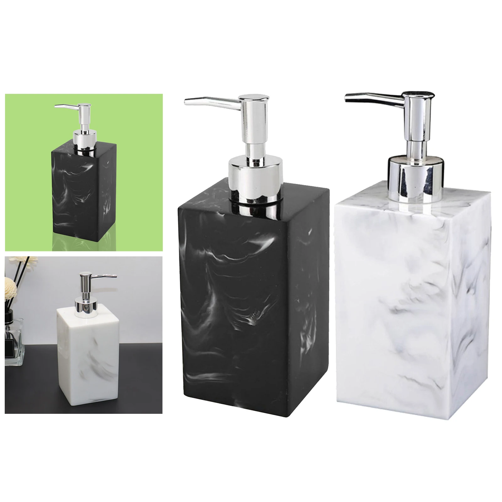 

Bathroom Countertop Plastic Pump Bottle 500ml Lotion Shampoo Dispenser Box, Plastic
