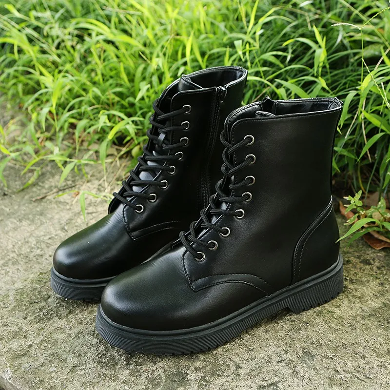 2021 Autumn Winter Women's Boots Keep Warm Non Slip Wearable Flat Martin Boots Roman Style Tube Casual Women's Shoes Ankle Boots