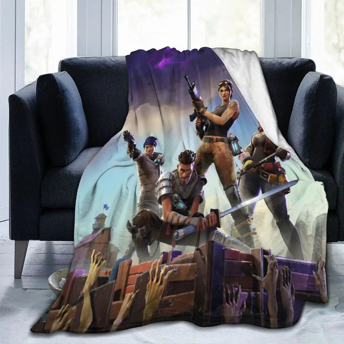 

Ultra Soft Sofa Blanket Cover Blanket Cartoon Cartoon Bedding Flannel plied Sofa Bedroom Decor for Children and Adults Black