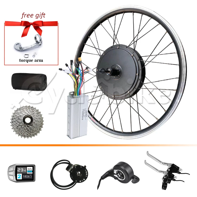 Online Heißer Verkauf E BIKE Conversion Kit 48v 1500w Kassette Motor Rad Elektrische Fahrrad Conversion Kit 20