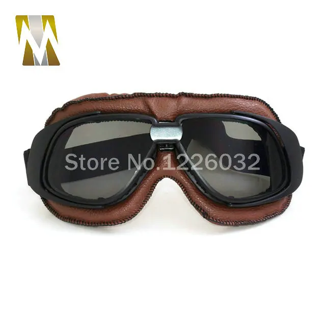 Коричневые кожаные очки для скутера мотоциклетные езды на мотоцикле гоночные
