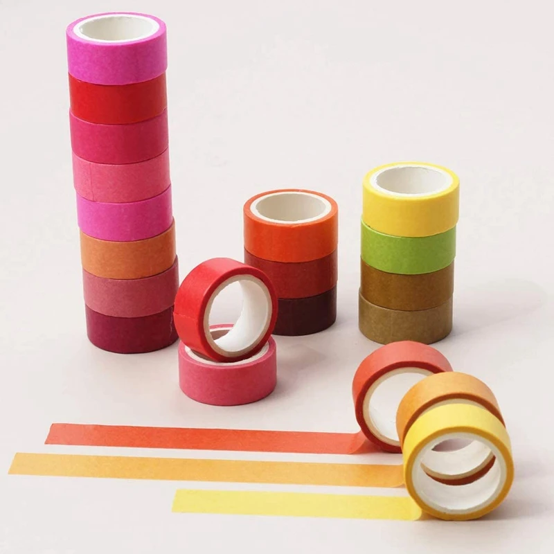 

60 Rolls 15mm Wide Washi Masking Tape Set,Colourful Rainbow Tape for DIY Crafts, Journals,Planners,Scrapbooking,Wrapping