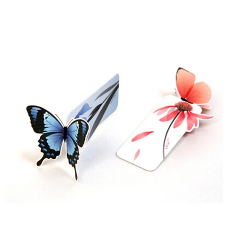 

3 Pcs Flower Print Bookmark Stationery Books Marks Mini Paper 3D Stereo Butterfly Bookmarks For Girls School Office Supplies