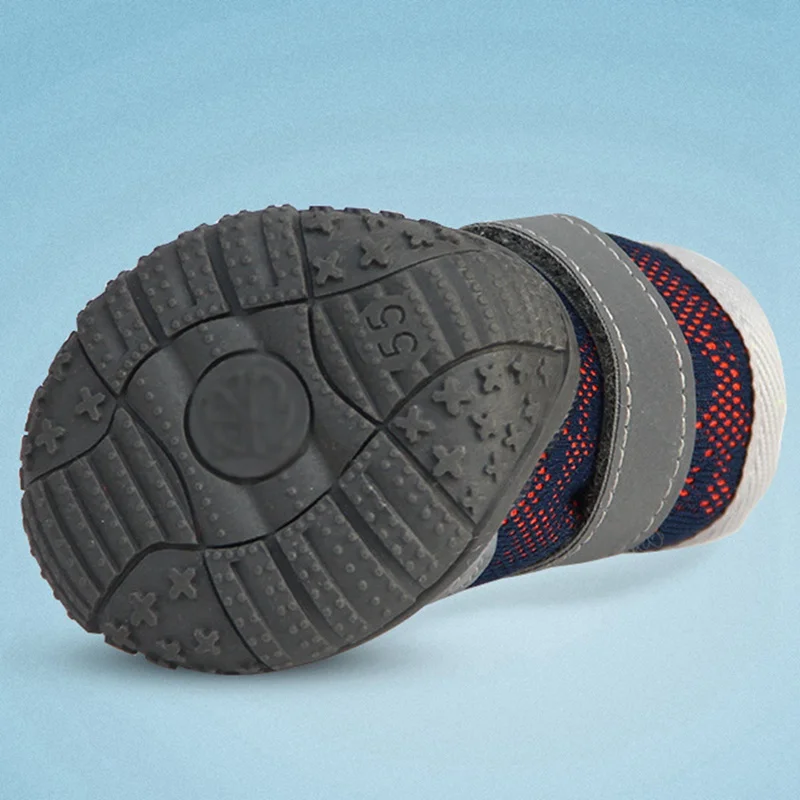 

Dog Shoes Shiny Reflective Mesh Breathable Comfortable Non-Slip Breathable Shoes For Spring Summer Dog Supplies