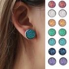 Дробленый с украшением в виде кристаллов Сияющие очаровательные Разноцветные серьги для девушек и девочек простой Lewelry женские маленькие круглые простые шпильки 2021 Новый