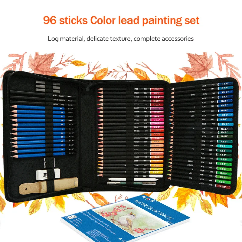 

96pcs Professional Sketch Drawing Pencils Set With Charcoal Graphite Oil Colored Pencil Painting Book Kit For Student Artist