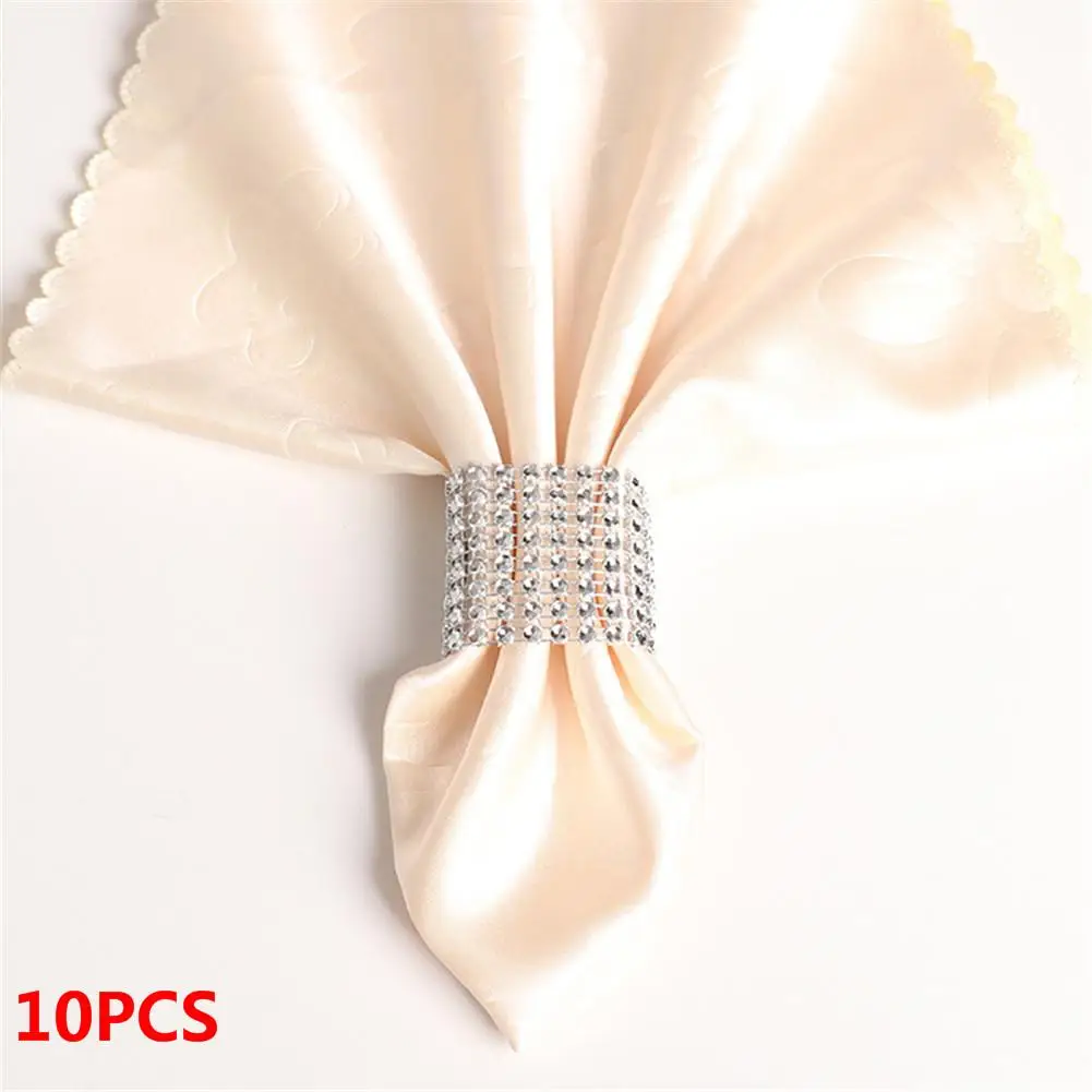 10pcs 3 12 шт. кольца для салфеток для свадьбы Алмазный держатель для салфеток чашка цветочный орнамент вечерние декор для банкетного стола аксессуары салфетка пряжка - Цвет: 10pcs 3