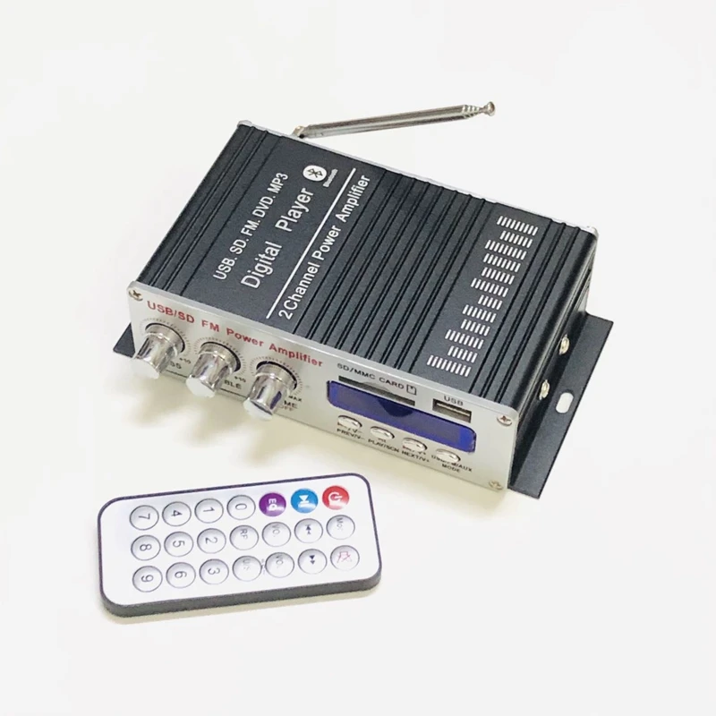 Hi-Fi 20Wx2 Bluetooth усилитель с дистанционным наконечником DC12V двухканальный поддержка