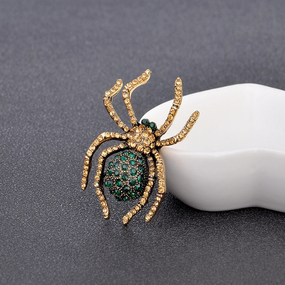 Стразы броши пауки для женщин массивные красочные насекомые большие винтажные