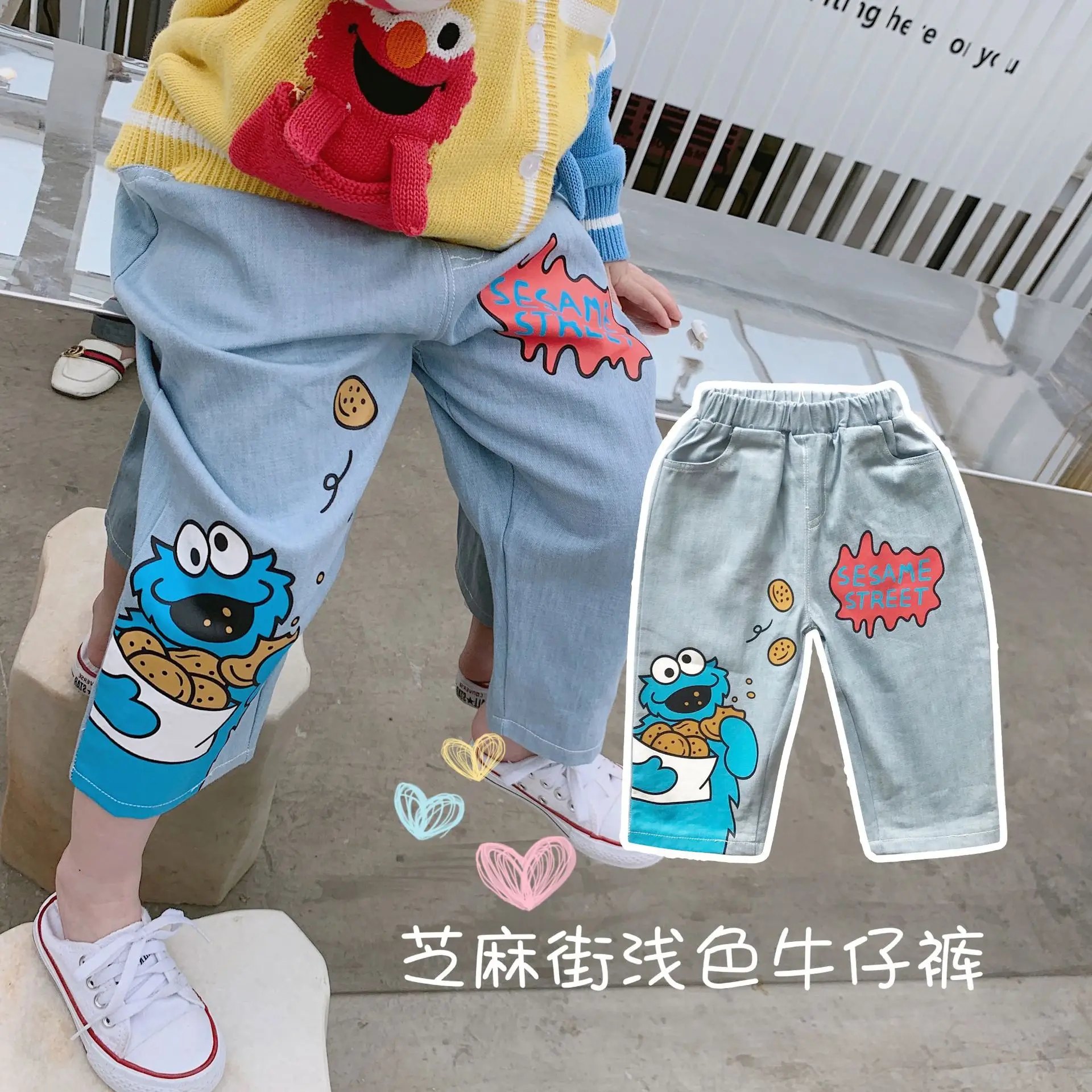 Tonytaobaby новое осеннее платье для мальчиков и девочек милые джинсы с мультяшным