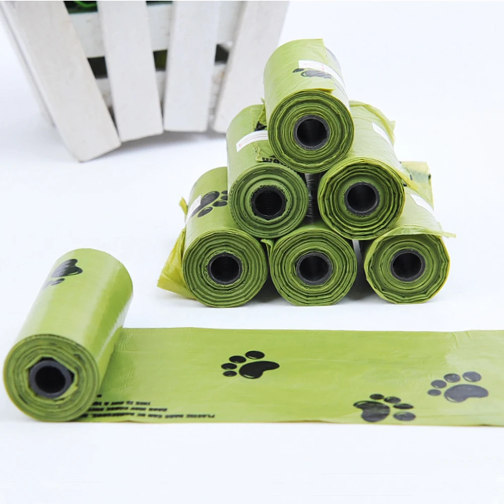 8 рулонов биоразлагаемых мешков для уборки собак кукурузный крахмал