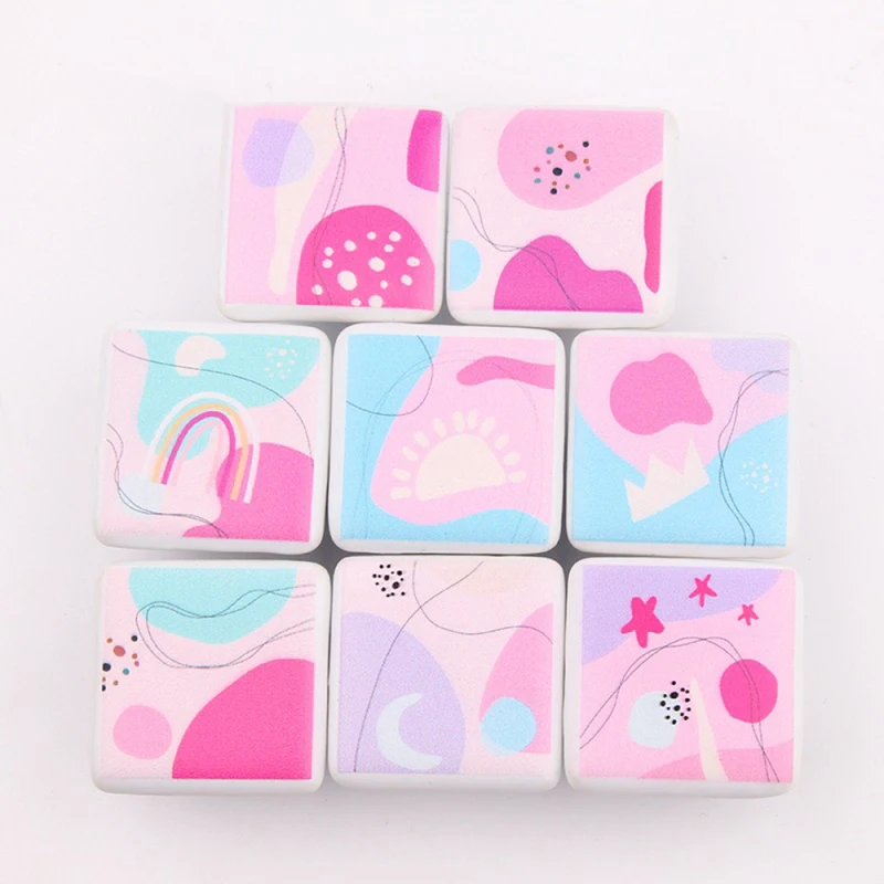 

4 шт./лот квадратные керамические ручки с выдвижным рисунком с произвольным рисунком, ручки для ящиков, шкафов, шкафов, дверей, «сделай сам», ...