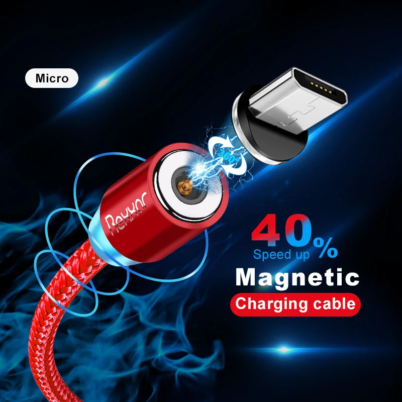Магнитный usb-кабель для быстрой зарядки, кабель USB type C, Магнитный зарядный кабель Micro usb, кабель для мобильного телефона, usb-шнур для iphone, samsung