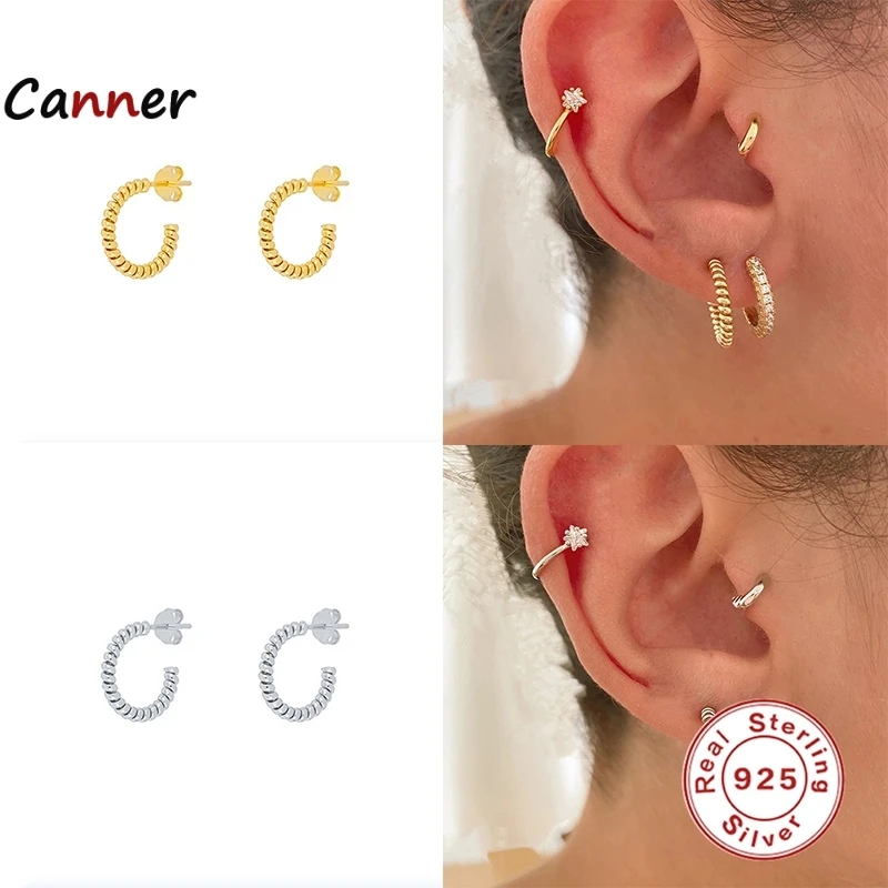 

Canner S925 Sterling Silver Stud Earrings for Women Personality Irregular Diamond-Studded Earings Gifts Fine Jewelry pendientes