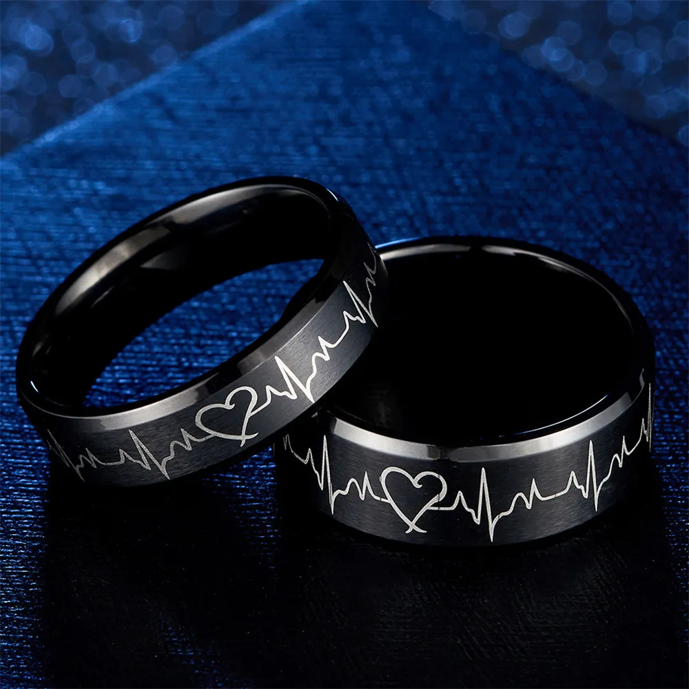 Кольцо из нержавеющей стали с узором в виде волны | Украшения и аксессуары