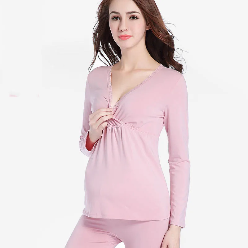 Весенне осенний комплект для беременных и кормящих матерей Пижама Послеродовая