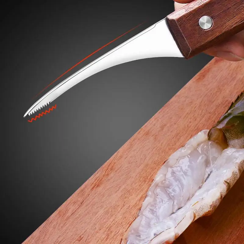 Shrimp Peeler Kitchen Appliances Portable Steel Shrimp Deveiner Lobster Practical Kitchen Supplies Fishing Knife Tools