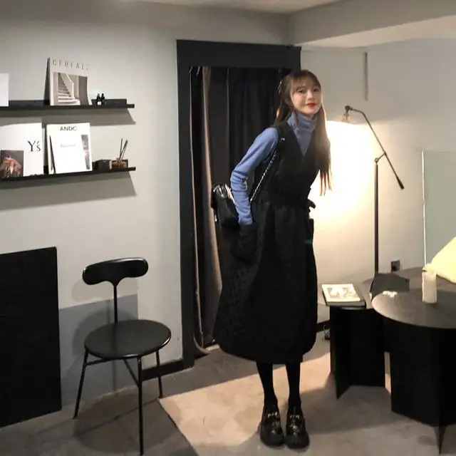 Новинка 2021 женское стеганое платье с V-образным вырезом и ромбовидным узором без