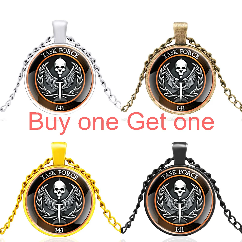 

New Task Force 141 Pattern Glass Cabochon Men Women Exquisite Pendant Necklace Jewelry Gifts