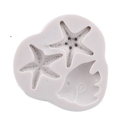 3D Морская ракушка морской конек Морской силиконовый помадка украшения торта