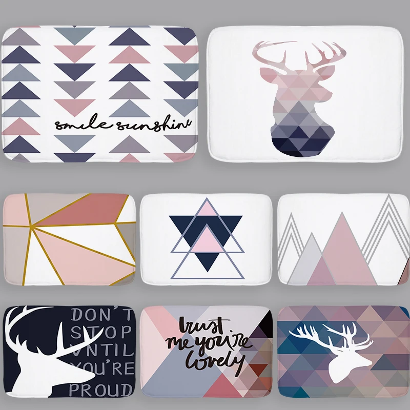 Нескользящие современные роскошные коврики с головой единорога и оленя домашний