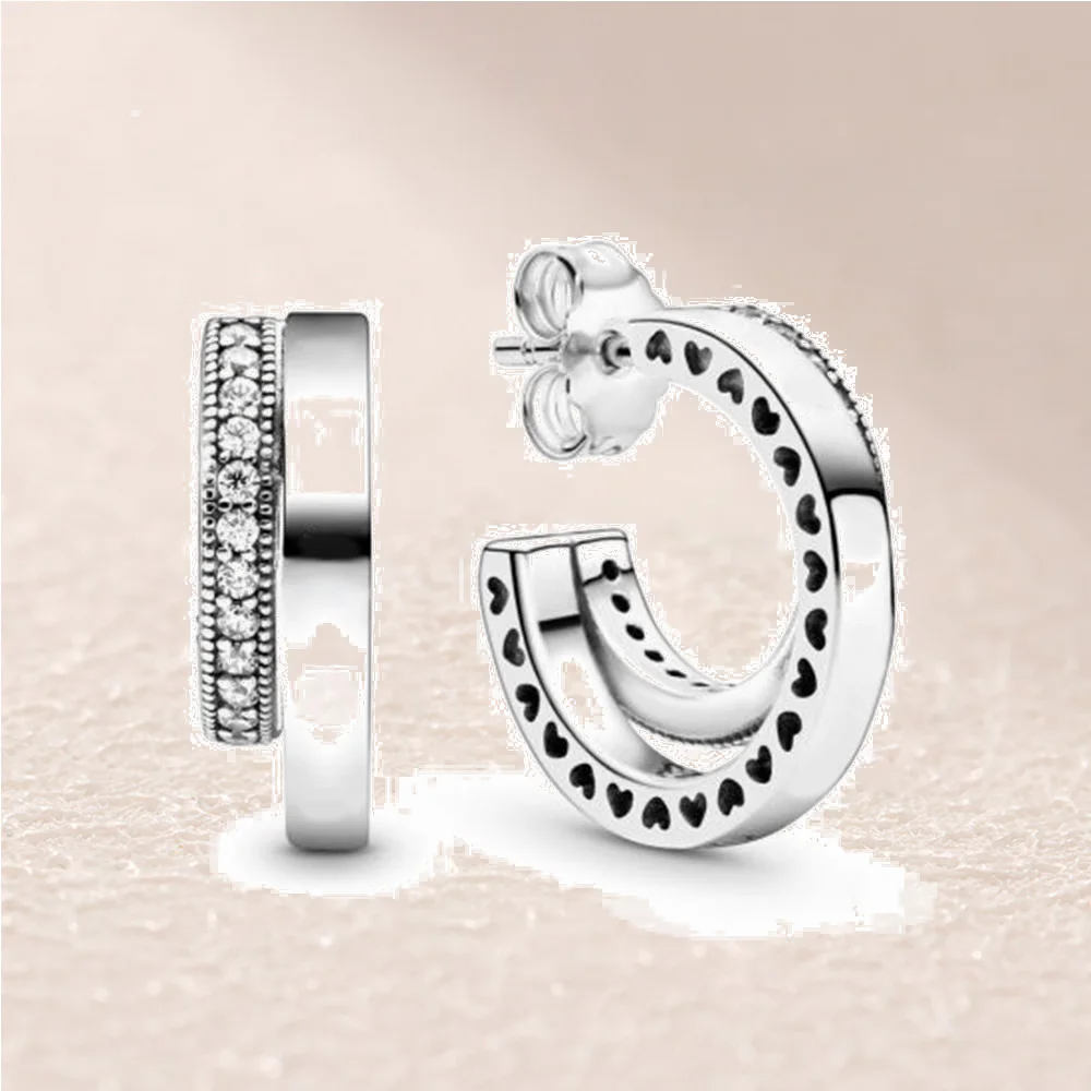 

299056C01 Signature Pave Double Hoop Earrings