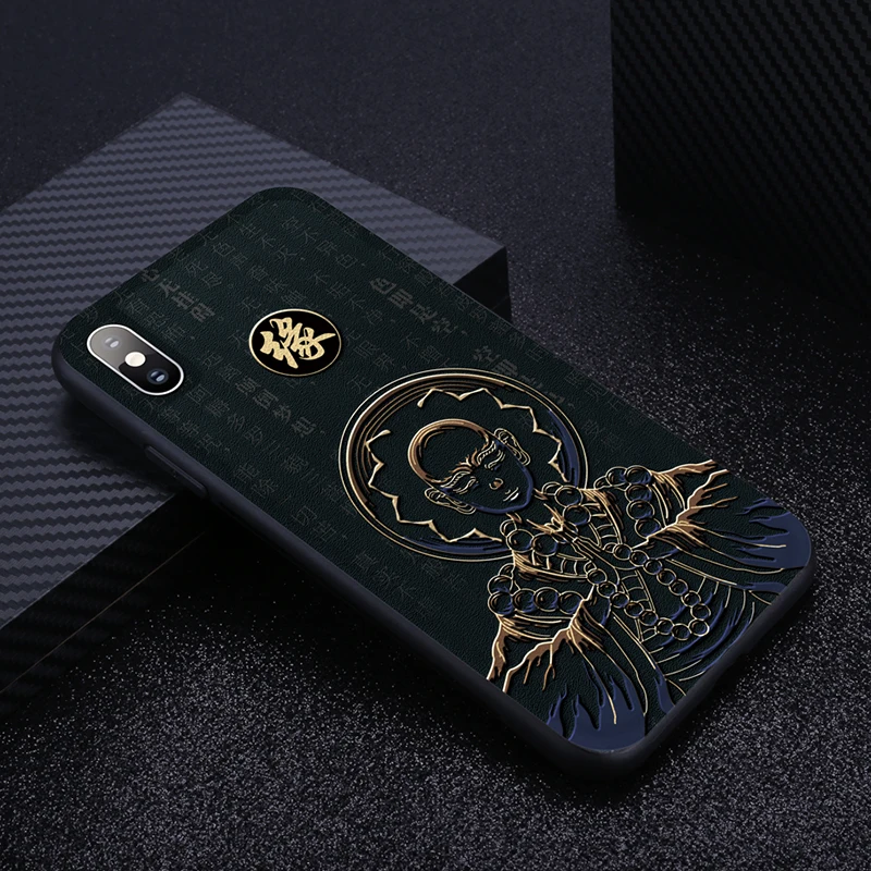 CENMASO для IPhone XR, чехол для IPhone 7, 8 Plus, X, XS Max, китайский дизайн, ультра тонкий мягкий кожаный чехол для IPhone 7, 8, чехол