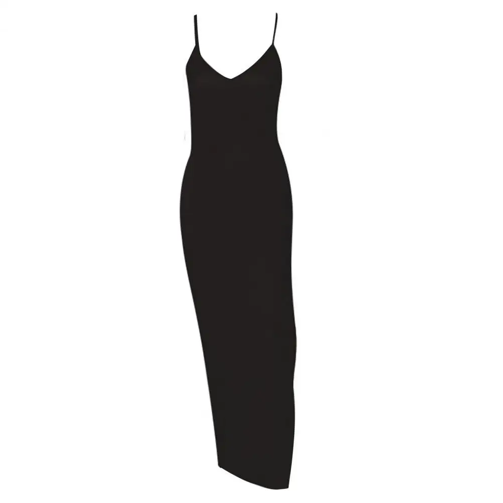 

Sexy Women Maxi Dress Spaghetti Strap V Neck High Split Backless Sleeveless V Neck Party Club Ladies Slim Dresses