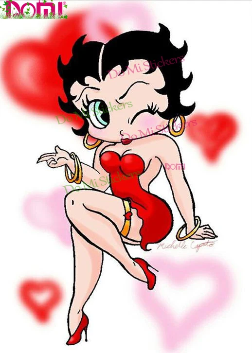 

DOMI Car Sticker Cartoon Cute Girl Lady Betty Boop Decal Suitable for Racing SUV RV Motorcycle Wall Window Laptop Suitcase Truck