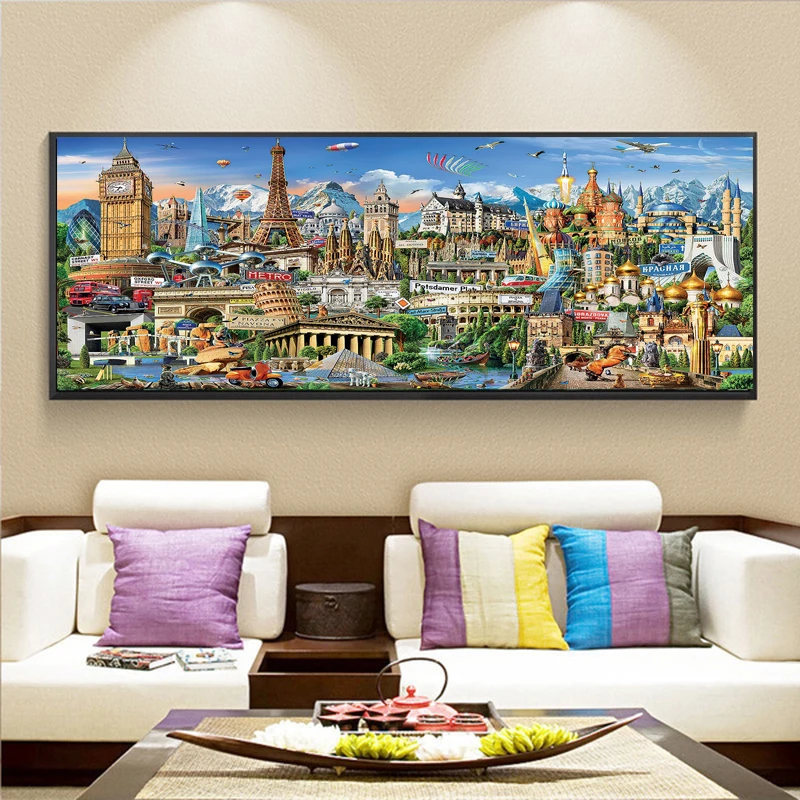 

5D DIY Diamond Painting The View Of The City Cross Stitch Full Square/Round Embroidery Picture Large Size Diamond Mosaic Decor