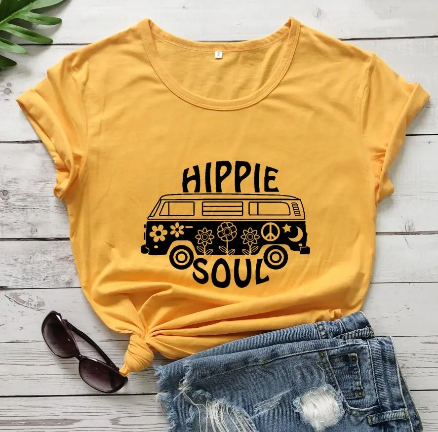 Хиппи Soul Футболка гранж tumblr camisetas уличный стиль Эстетическая графическая