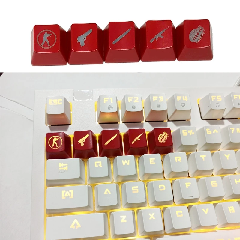 

Игровые колпачки для клавиш, Прочный колпачок для клавиш с подсветкой из АБС-пластика R4, индивидуальный OEM колпачок для механического ключа ...