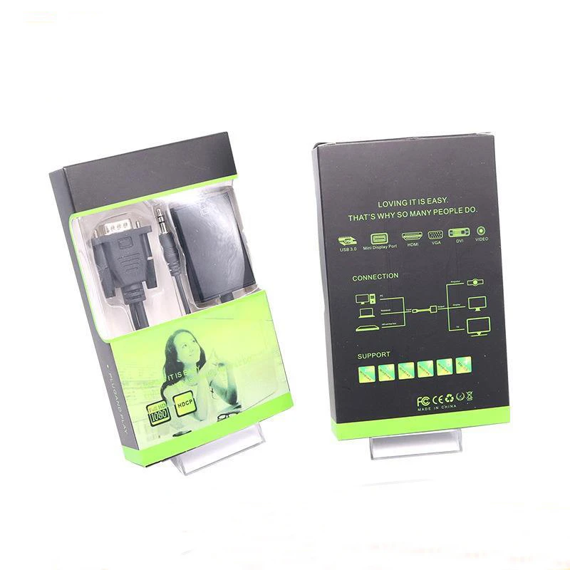 Адаптер SeenDa с HDMI на VGA переходник цифрового аналоговый видео аудио Hdmi для ПК