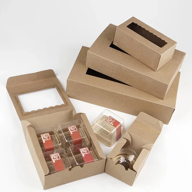 5 шт. бумажная Подарочная коробка с окном Свадебный венок роза крафт-бумажная