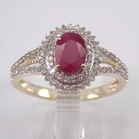 fashion red diamond engagement wedding love ring size 6 10