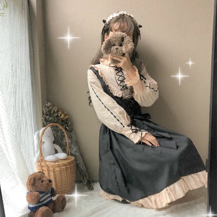 Платье женское в стиле Харадзюку Бандажное готическое платье составного кроя с