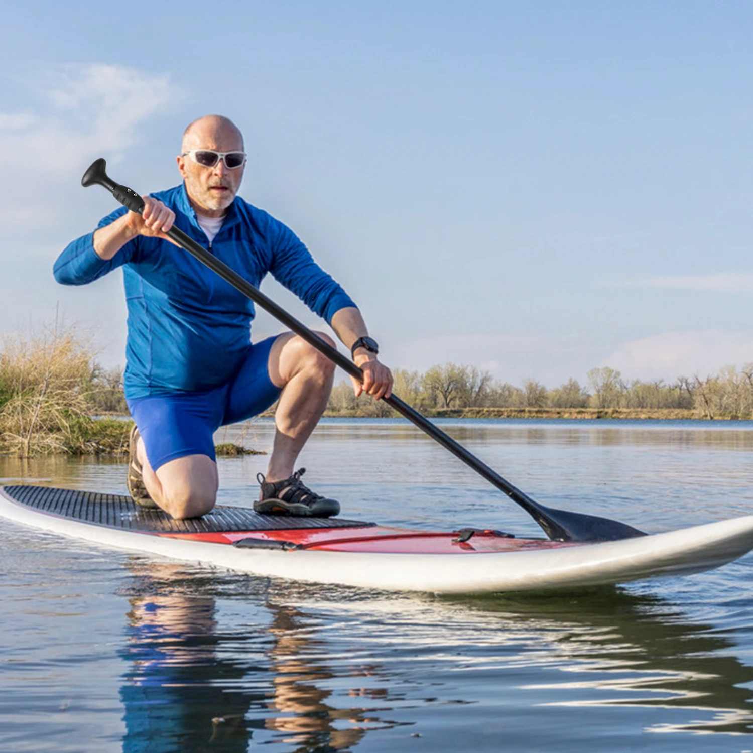 

4-Piece Dual Purpose Adjustable SUP Paddle Kayak Boat Stand Up Paddle Board Fishing Kayak Boat Equipment Paddles
