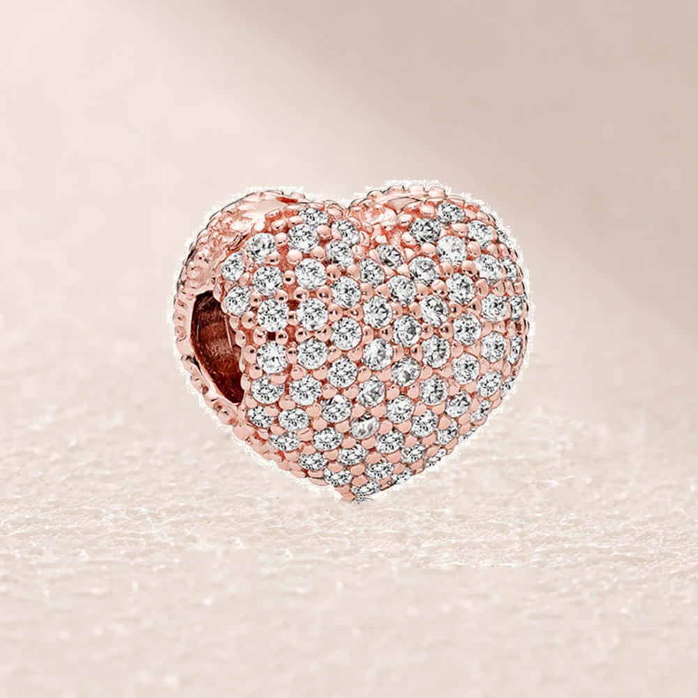 

781427CZ ROSE PAVE OPEN MY HEART CLIP